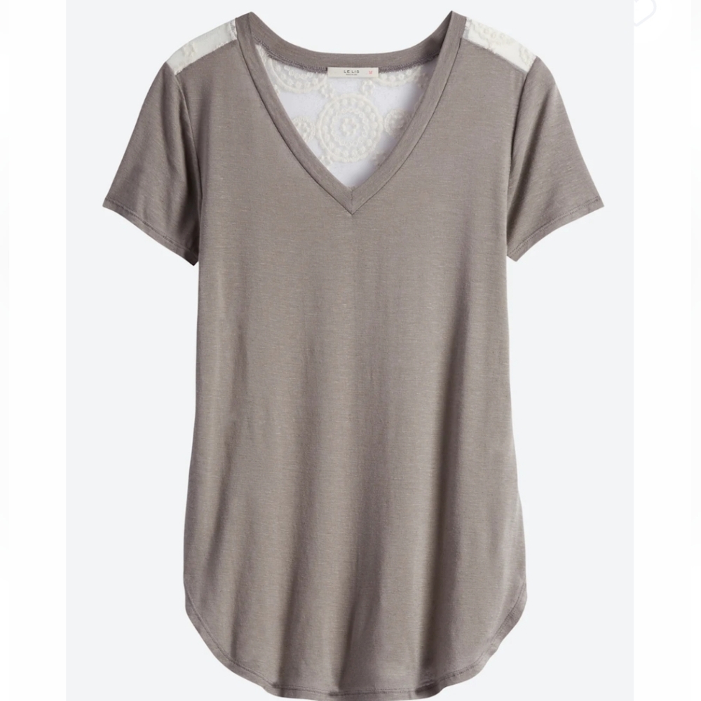 Women's V-Neck Gray Top